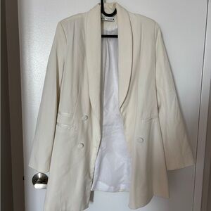 Zara Cream Double-Breasted Blazer